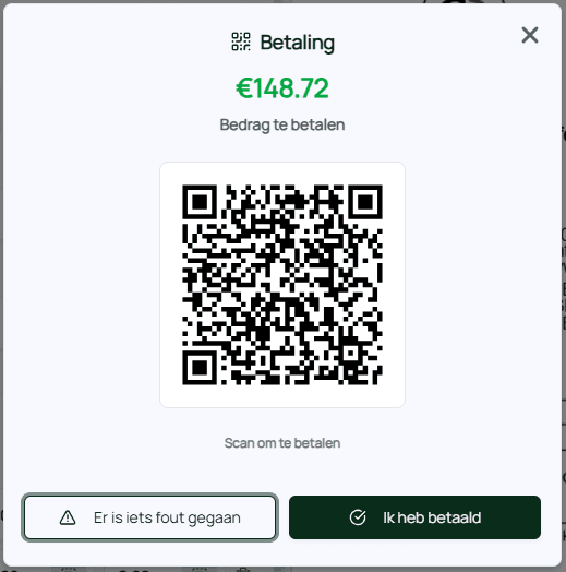 Screenshot van een automatisch gemaakte QR code